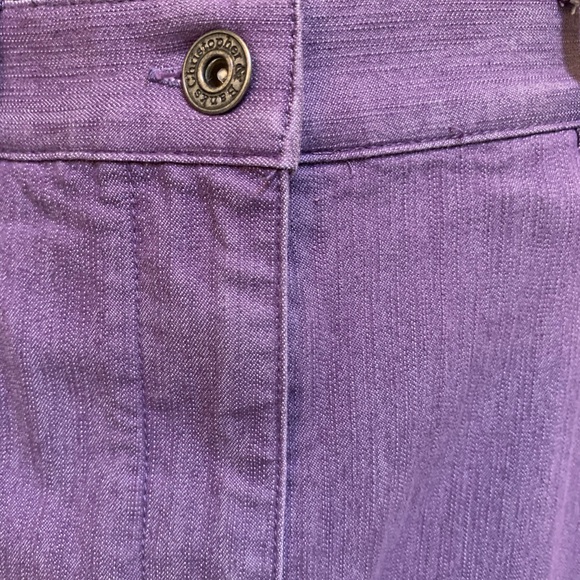 Christopher & Banks Lavender Stretch Skirt-Cotton Poly Blend-Denim Style-Midi-4R - Picture 3 of 7